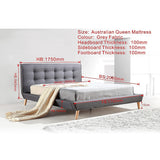 Palermo Grey Linen Fabric Deluxe Bed Frame