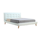 Amalfi White Queen bed frame in a modern bedroom