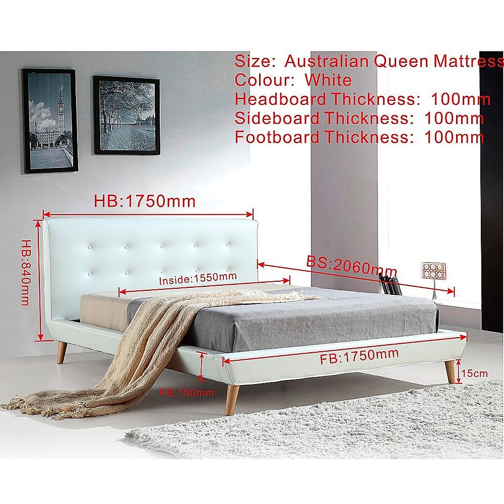 Amalfi Queen Deluxe Bed Frame, White