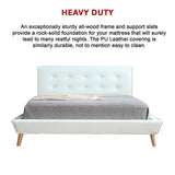 Palermo White PU Leather Deluxe Bed Frame