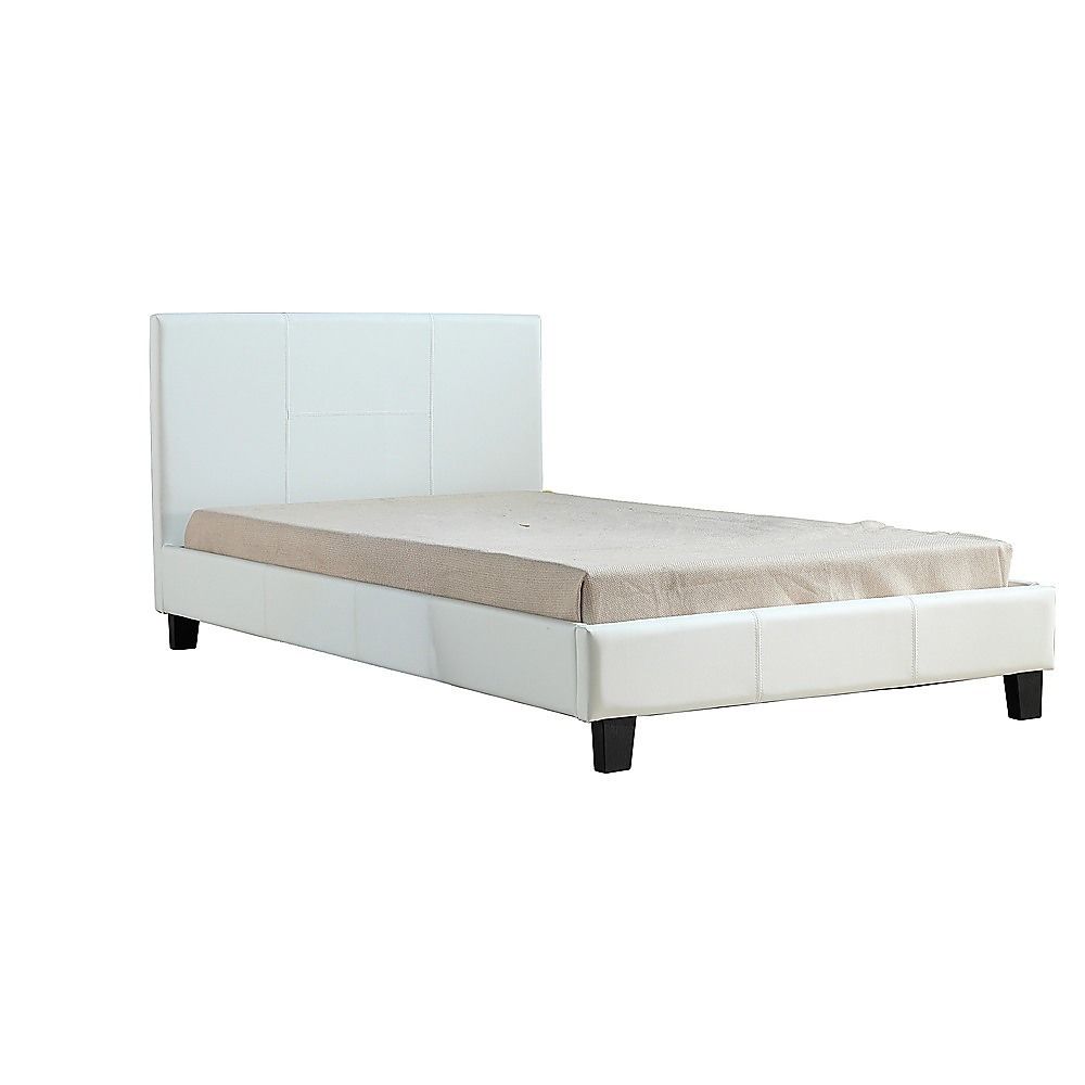 Sorrento White King Single bed frame in a modern bedroom