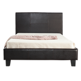 King Single PU Leather Bed Frame Brown