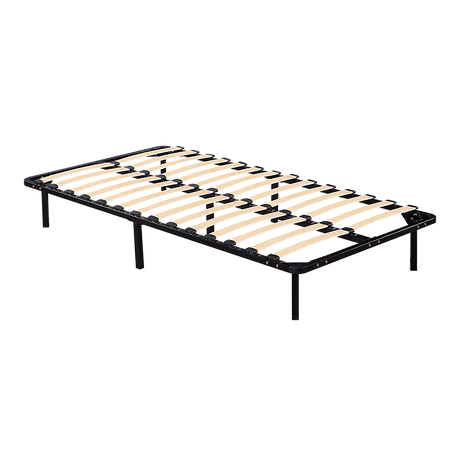 King single metal bed frame in black powder-coated steel — full view — Allure Home Collections