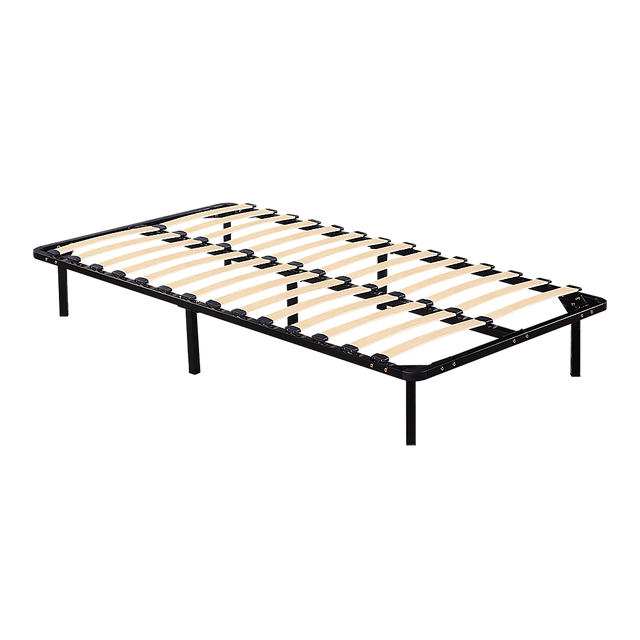 King single metal bed frame in black powder-coated steel — full view — Allure Home Collections