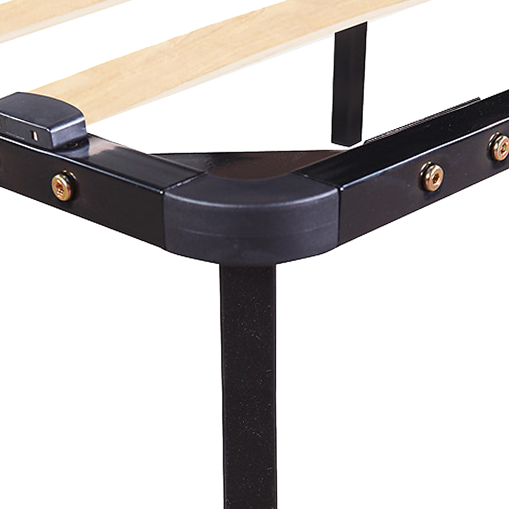 King single steel bed frame disassembled showing flat-pack format — Allure Home Collections