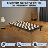 King single metal bed frame side profile showing 29.5cm height — Allure Home Collections