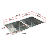 Handmade stainless steel kitchen sink 865x440mm