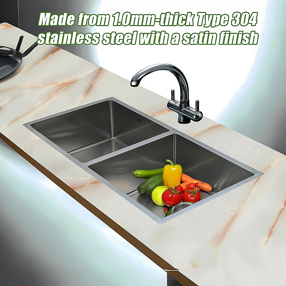 Handmade stainless steel kitchen sink 865x440mm