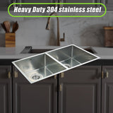 Handmade stainless steel kitchen sink 865x440mm