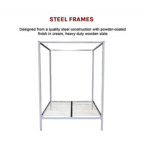 Elegant Four Poster Queen Bed Frame