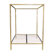 Allure gold four poster queen bed frame — full front view — Allure Home Collections