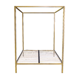 Allure gold four poster queen bed frame — full front view — Allure Home Collections