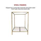 Allure four poster bed frame showing 300kg capacity construction — Allure Home Collections
