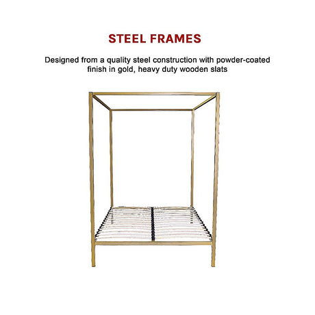 Allure four poster bed frame showing 300kg capacity construction — Allure Home Collections