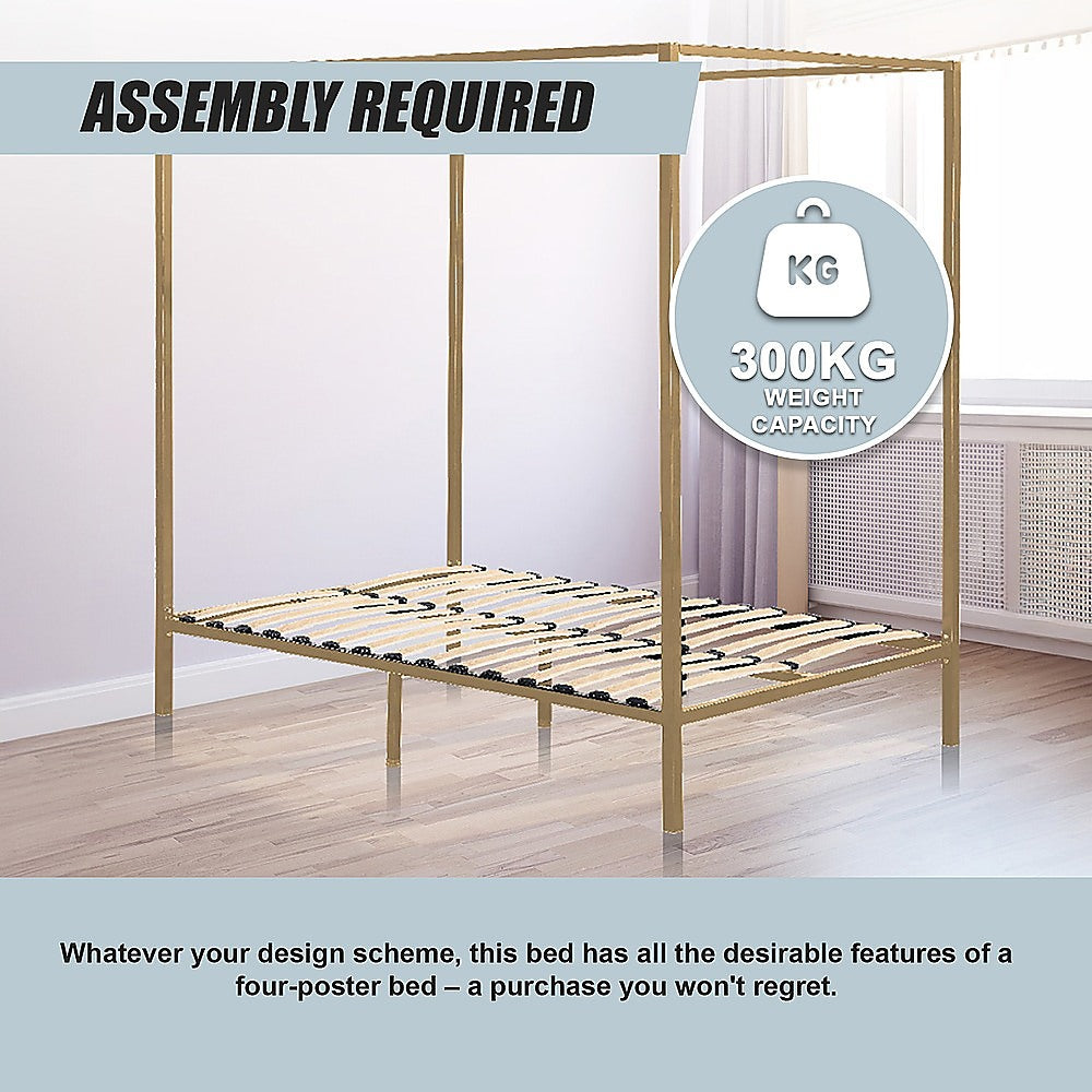 Allure four poster bed frame in styled contemporary or traditional bedroom — Allure Home Collections