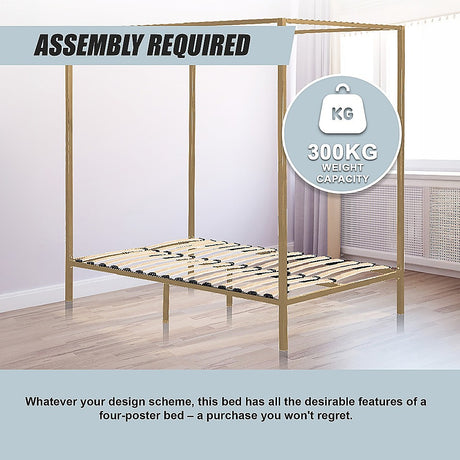 Allure four poster bed frame in styled contemporary or traditional bedroom — Allure Home Collections