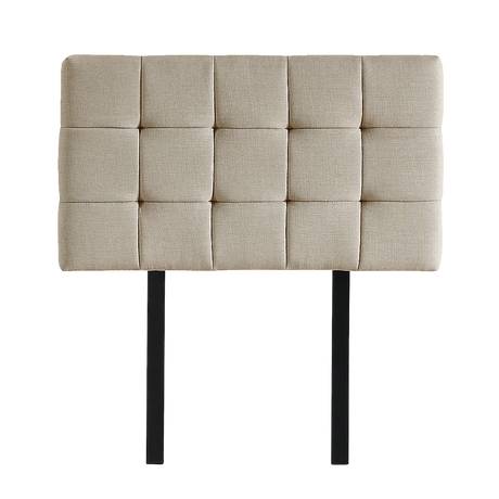 Linen Fabric Single Bed Deluxe Headboard Bedhead - Beige