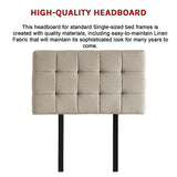 Tom Groggin Rectangular Bed Head, Beige Single