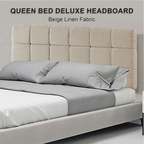 Tom Groggin Rectangular Bed Head, Beige Queen