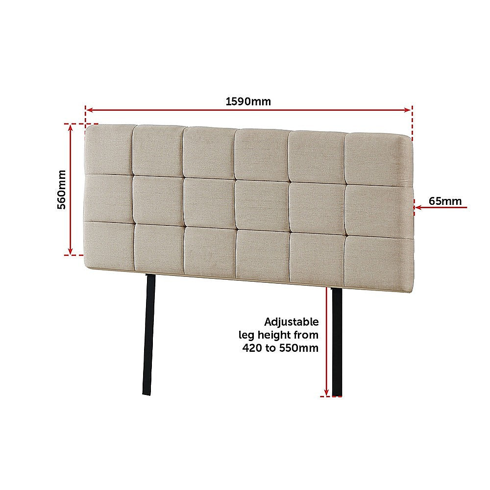 Tom Groggin Rectangular Bed Head, Beige Queen
