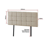 Tom Groggin Rectangular Bed Head, Beige Queen