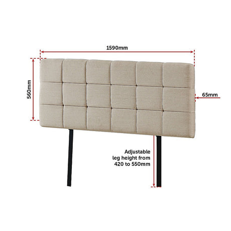 Tom Groggin Rectangular Bed Head, Beige Queen