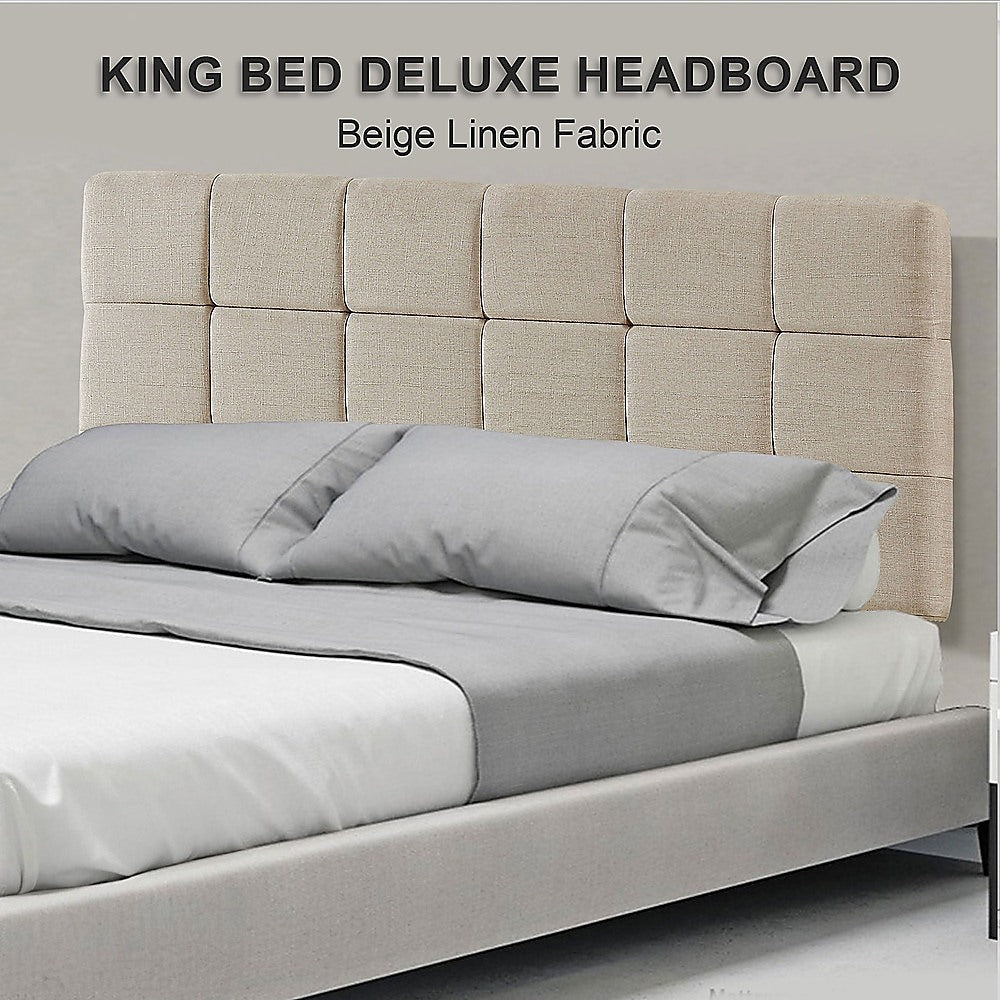 Tom Groggin Rectangular Bed Head, Beige King