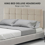 Tom Groggin Rectangular Bed Head, Beige King