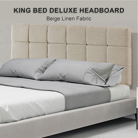 Tom Groggin Rectangular Bed Head, Beige King