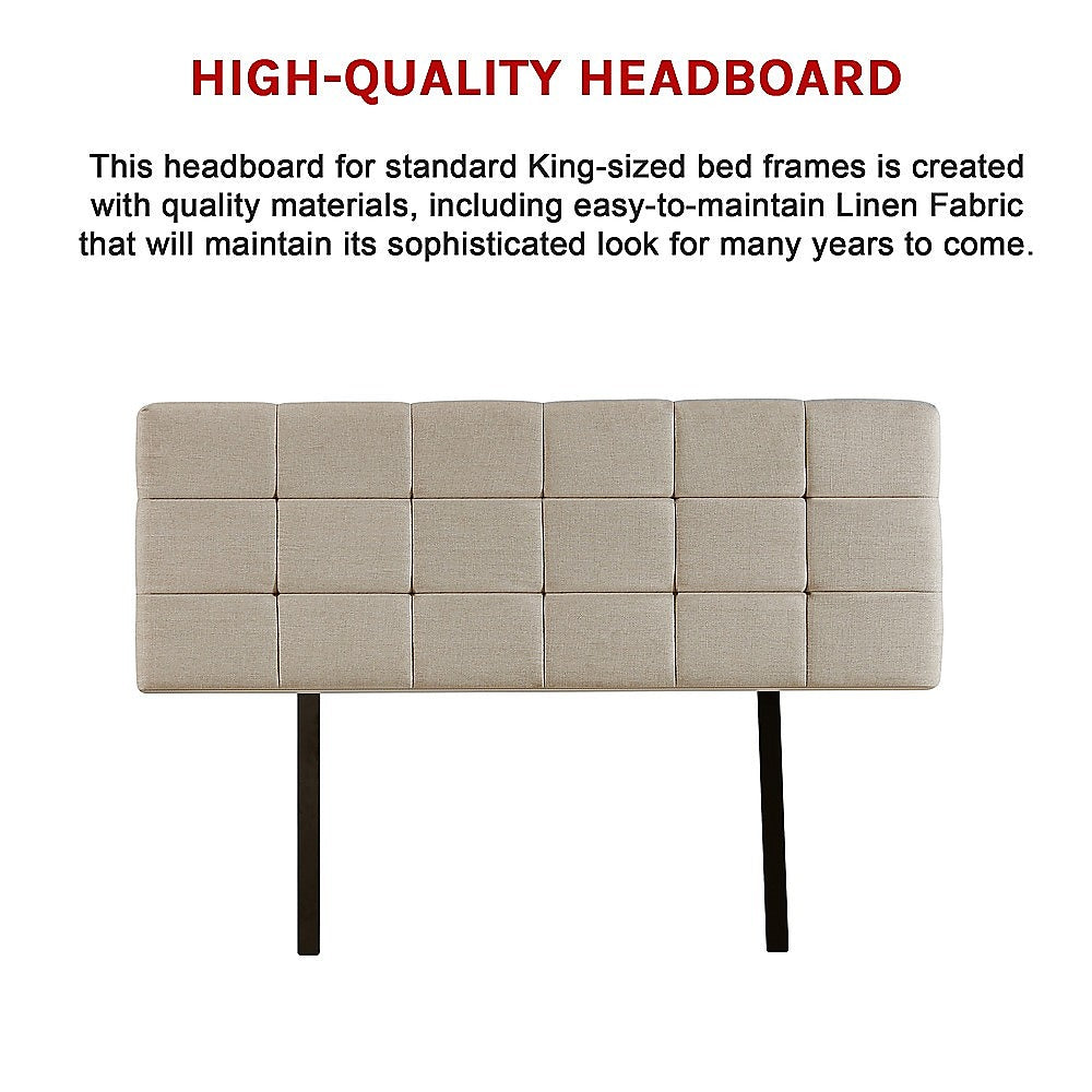 Tom Groggin Rectangular Bed Head, Beige King