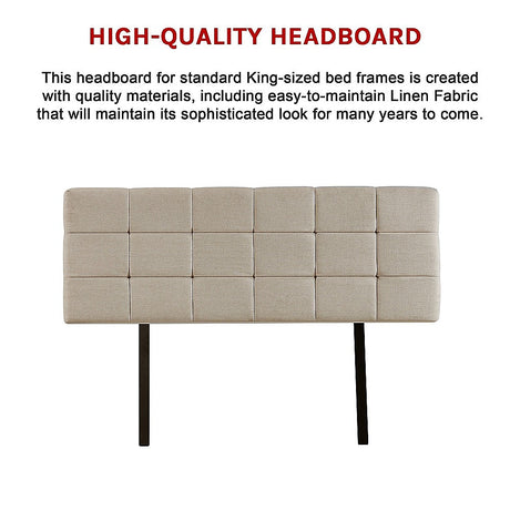 Tom Groggin Rectangular Bed Head, Beige King