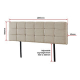 Tom Groggin Rectangular Bed Head, Beige King
