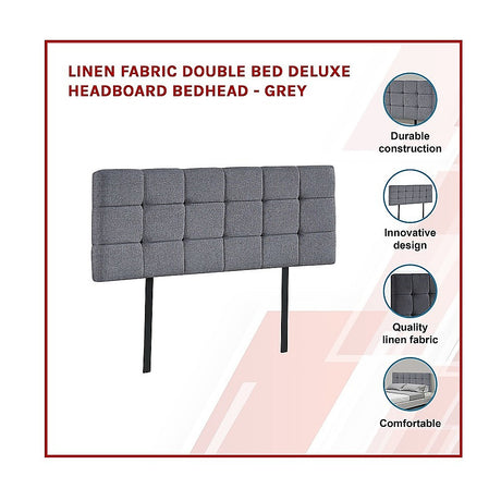 Billilingra Linen Bed Head, Grey Double