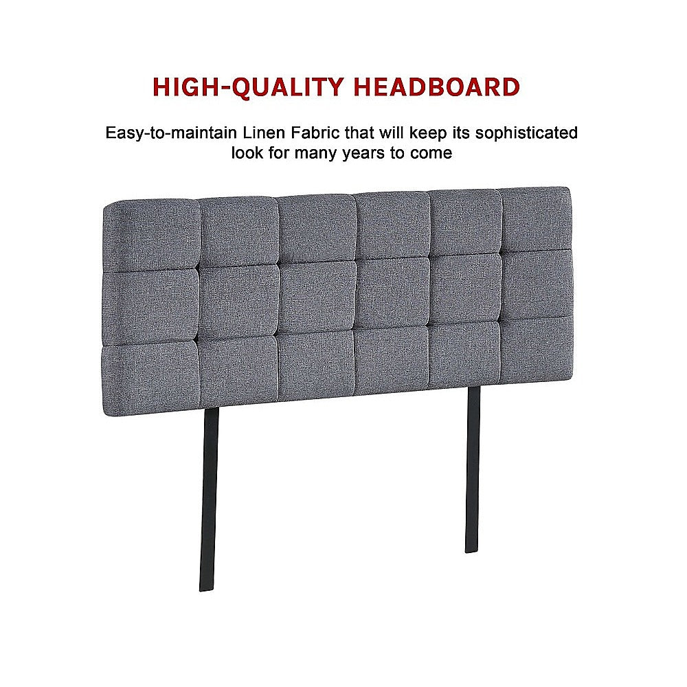 Billilingra Linen Bed Head, Grey Double