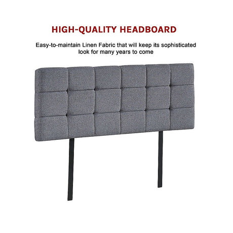 Billilingra Linen Bed Head, Grey Double
