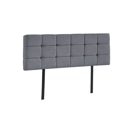 Billilingra grey linen bed head in a modern bedroom