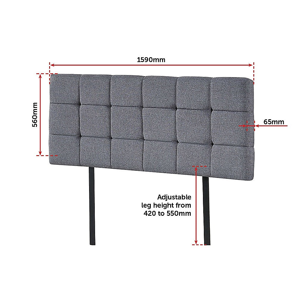 Billilingra Linen Bed Head, Grey Queen