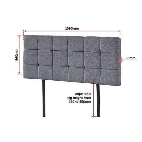 Billilingra Linen Bed Head, Grey Queen
