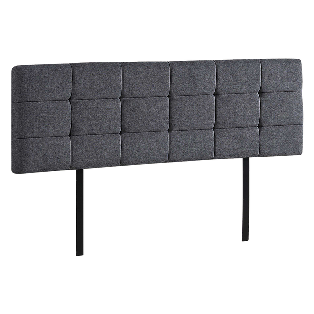 Linen Fabric King Bed Deluxe Headboard Bedhead - Grey
