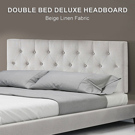 Billilingra Linen Bed Head, Beige Double