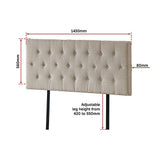 Billilingra Linen Bed Head, Beige Double