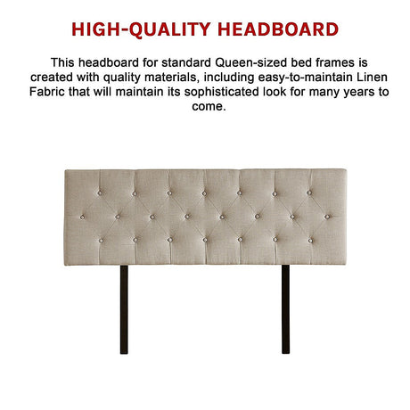 Billilingra Linen Bed Head, Beige Queen