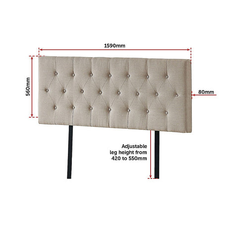 Billilingra Linen Bed Head, Beige Queen