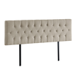 Billilingra beige linen bed head in a modern bedroom