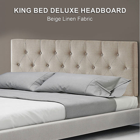 Billilingra Linen Bed Head, Beige King