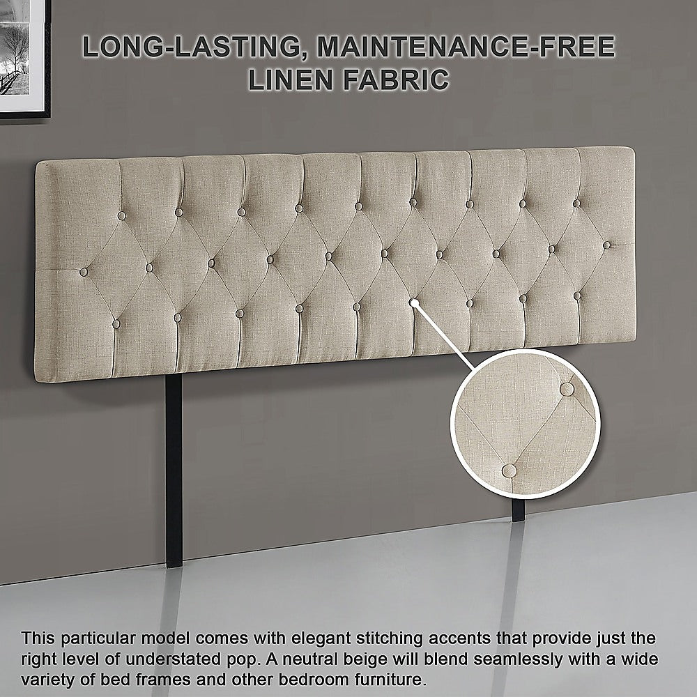 Billilingra Linen Bed Head, Beige King