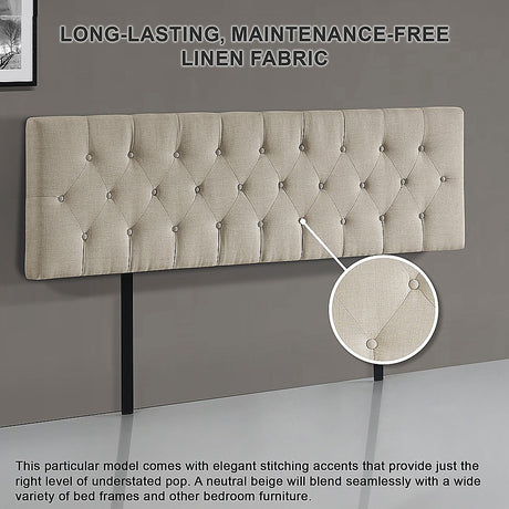 Billilingra Linen Bed Head, Beige King