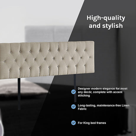 Billilingra Linen Bed Head, Beige King