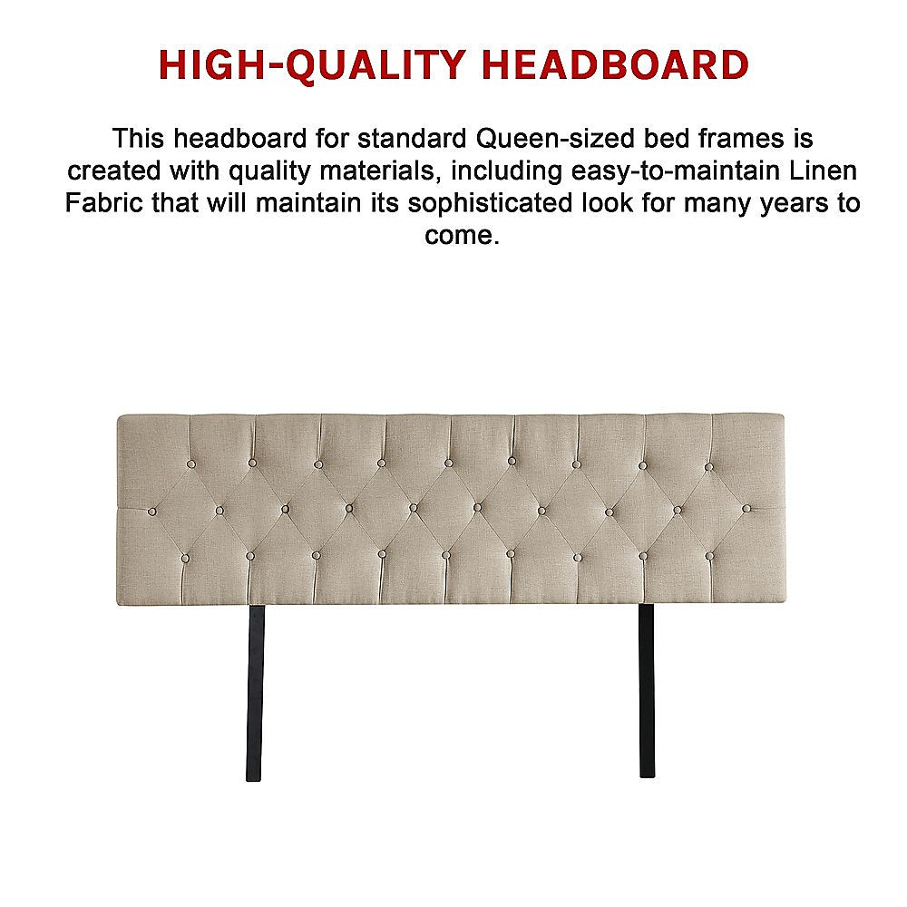 Billilingra Linen Bed Head, Beige King