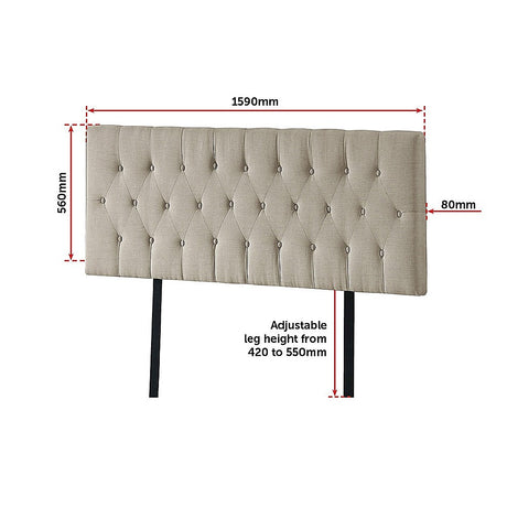 Billilingra Linen Bed Head, Beige King